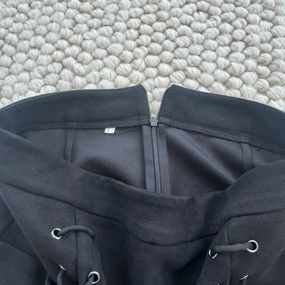 Black Lace-Up Women's Skirt - Picture 2 of 3